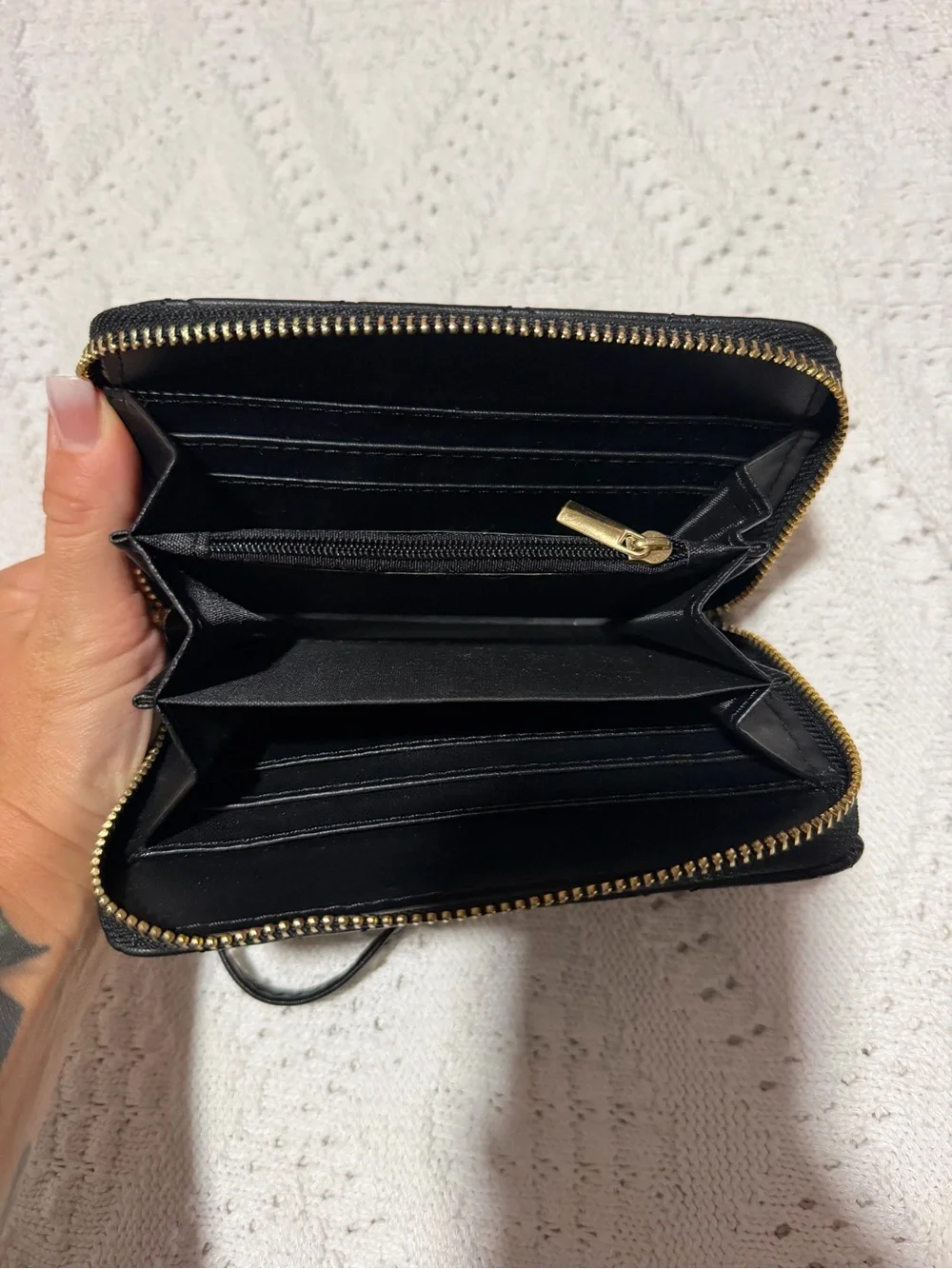 Black Quilted Wristlet Card & Key Holder
